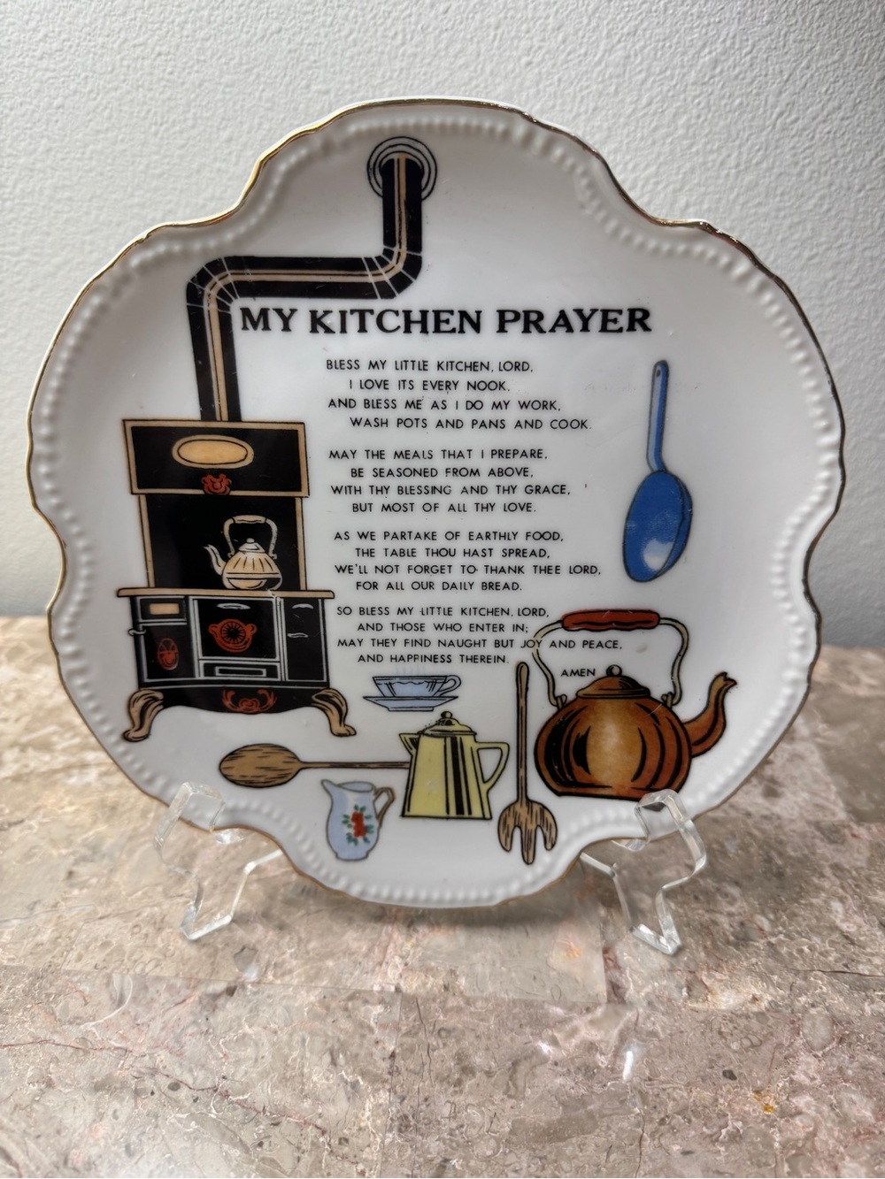 Vintage Arrow brand My Kitchen Prayer 8" Plate
